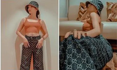 Lệ Quyên tạo dáng độc lạ