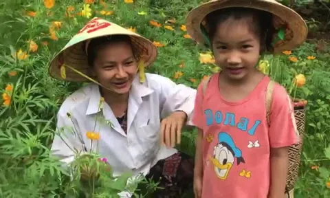 Kiều Trinh tập cho con cuộc sống thôn quê