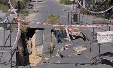 Kè hơn 100 tỉ ở Hội An sụt lún do xe tải và ống nước của người dân