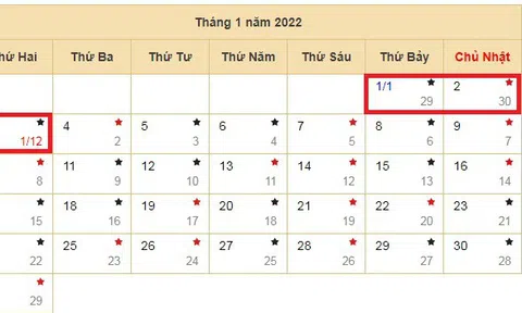 Tết Dương lịch 2022 được nghỉ mấy ngày?