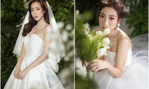Hoa hậu Đỗ Mỹ Linh quyến rũ với áo cưới vai trần