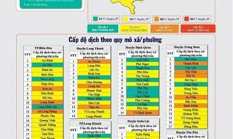 Đồng Nai: Số xã, phường ở cấp độ dịch 2 và 3 tăng cao