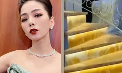 Lệ Quyên khoe dát vàng cầu thang trong biệt thự mới