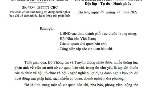 Chấn chỉnh tình trạng lợi dụng danh nghĩa báo chí để sách nhiễu