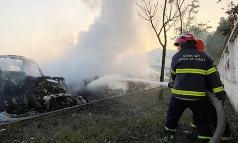 Hỏa hoạn trong khu công nghiệp, 5 xe đầu kéo bị thiêu rụi