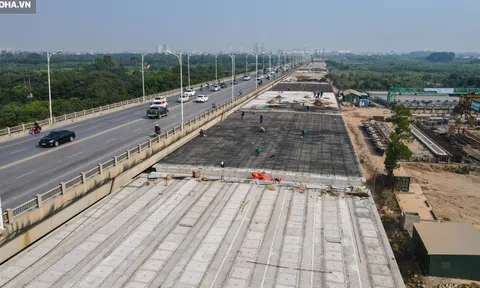 Bất ngờ về tiến độ dự án cầu Vĩnh Tuy 2 hơn 2.500 tỷ đồng - 550 công nhân làm ngày đêm