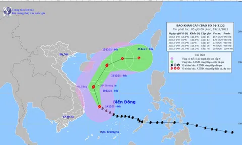Bão số 9 giật trên cấp 17, cách Bình Định - Phú Yên khoảng 270 km