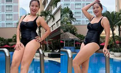 MC Cát Tường khoe dáng quyến rũ tuổi 44 với áo tắm