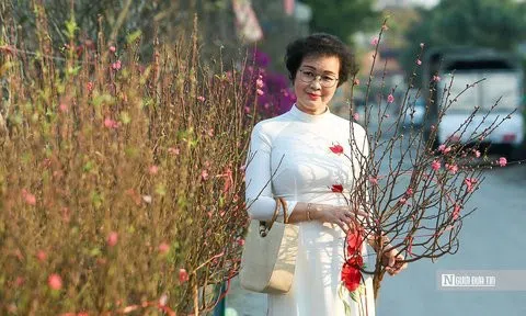 Đào Nhật Tân xuống phố sớm phục vụ người dân chơi Tết sớm