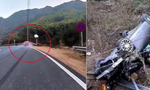 Xe Mercedes lao xuống vực nát bét đầu nhưng không ai trên xe bị thươngicon