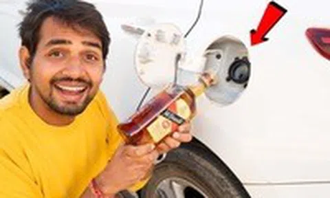 Thanh niên chơi dại, nhận kết đắng khi thử nghiệm cho ô tô chạy bằng rượuicon