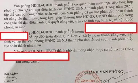 UBND TP Thuận An "xin" doanh nghiệp 500 triệu đón Tết: Do chánh VP nóng vội, lập tức trả
