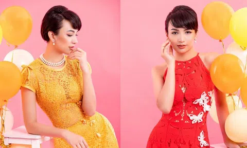 Hoa hậu Ngọc Diễm diện áo dài xuyên thấu khoe nhan sắc trẻ trung