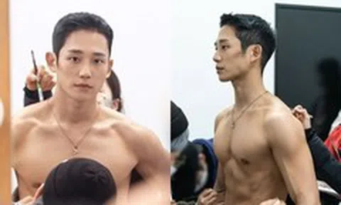 Jung Hae In khoe body 6 múi trong hậu trường 'Snowdrop'