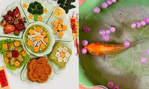 Mâm cỗ cúng Táo Quân của Công Lý, Xuân Bắc, Mai Phương Thúy