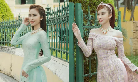 Phan Ngọc Hân diện áo dài khoe vòng eo 58cm sau khi khỏi Covid-19