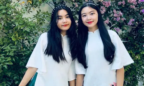 Hai con gái Quyền Linh gây chú ý với hình ảnh diện áo dài dịp đầu năm