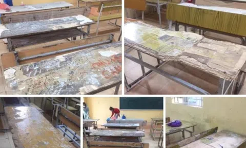 Hà Nội: Xôn xao thông tin Trường chuẩn Quốc gia nhưng bàn ghế cũ nát, hư hỏng gần hết