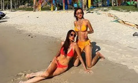 Võ Hoàng Yến - Mâu Thủy diện bikini đọ dáng trên biển