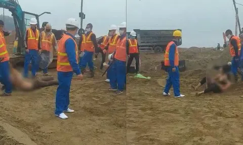 Xôn xao clip nhóm phụ nữ chỉ mặc áo ngực bị kéo lê tại công trường