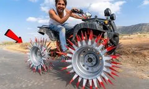 Thử nghiệm thay bánh xe địa hình bằng bánh có gai kim loại gây sốt