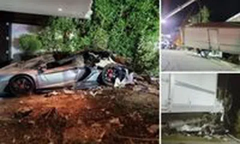 Xe tải mất phanh, tông nát Lamborghini và Bentley đậu trong nhà VĐV nổi tiếngicon