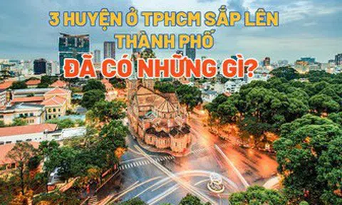 [Infographics] Chi tiết 3 huyện ở TPHCM sắp lên thành phố