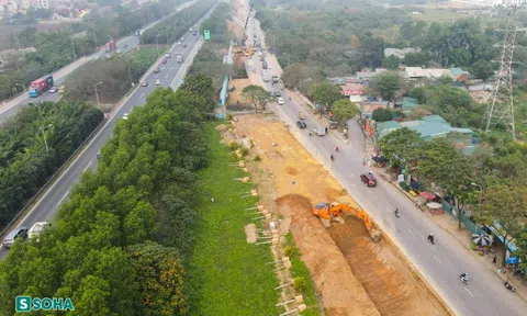 Cận cảnh Đại lộ 'khủng' nhất Thủ đô được mở rộng, chống ngập - 3km tốn 163 tỷ đồng