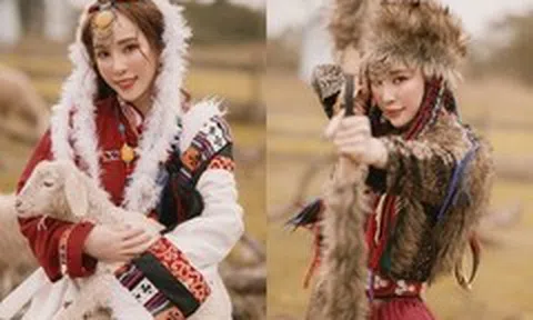 Quỳnh Nga cuốn hút khó rời mắt khi ôm cừu, bắn cung