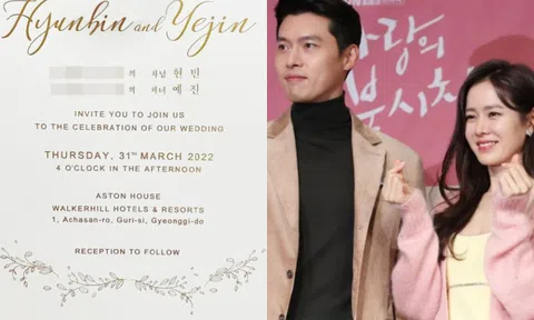 Lộ thiệp cưới Hyun Bin và Son Ye Jin trước giờ kết hôn