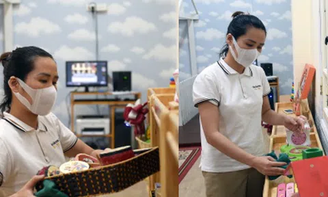 Ảnh: Các trường mầm non ở Hà Nội chuẩn bị cho trẻ em đi học trở lại vào TUẦN NÀY