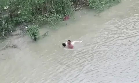 Cô gái đang mang bầu nhảy sông tự tử được "người hùng" giải cứu thành công