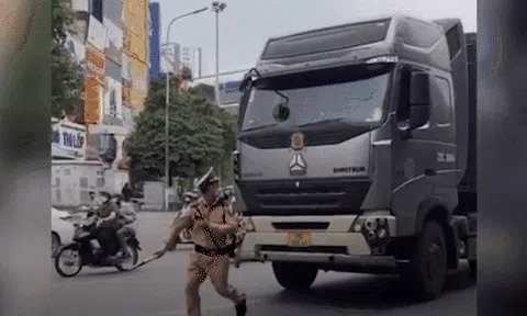 Vụ lái xe container bỏ chạy suýt đâm vào CSGT ở Hà Nội: Hình phạt cho tài xế