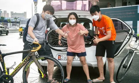 Cầu Thủ Thiêm 2 vào buổi sáng khác hẳn với cảnh tấp nập về đêm: địa điểm check-in lý tưởng cho hội xe đạp