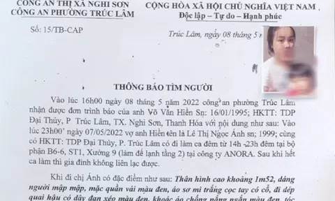 Nữ công nhân mất tích bí ẩn sau buổi làm ca đêm