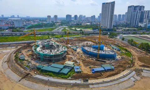 Cung Thiếu nhi gần 1.400 tỉ đồng ở Hà Nội dần thành hình sau 7 tháng thi công