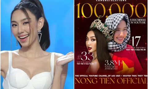 Hoa hậu Thùy Tiên nhận nút bạc YouTube chỉ sau 2 tuần lập kênh