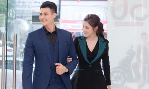 Á hậu Huyền My khoác tay Vĩnh Thụy tình cảm tại sự kiện