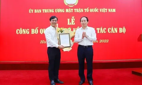 Anh Nguyễn Bình Minh làm Chánh Văn phòng Cơ quan Ủy ban T.Ư MTTQ Việt Nam