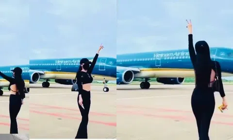 Cô gái nhảy múa trước máy bay đang lăn để quay TikTok bị cấm bay