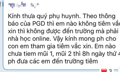 Nha Trang: Học sinh tiểu học không tiêm ngừa Covid-19 thì phải học trực tuyến