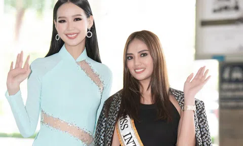 Á hậu Bảo Ngọc diện áo dài đón đương kim Hoa hậu Liên lục địa