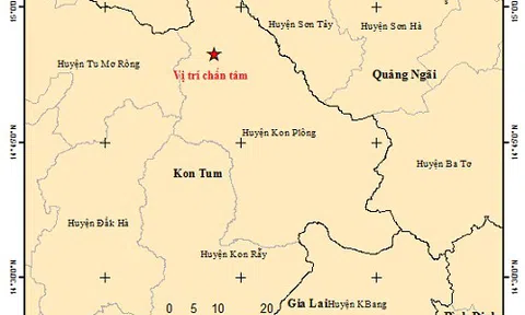 Lại liên tiếp xảy ra 3 trận động đất ở huyện Kon Plông, tỉnh Kon Tum