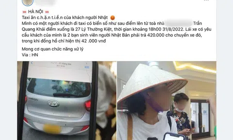 Xác minh thông tin 2 sinh viên Nhật Bản bị "chặt chém" gấp 10 lần khi đi taxi