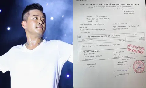 Tuấn Hưng đã đi nộp phạt, xin rút kinh nghiệm lần sau