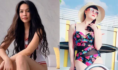 Vân Dung, Hiền Thục khoe eo thon khi diện áo tắm