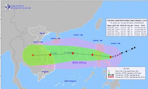 Bão Noru mạnh cấp 14, di chuyển rất nhanh về miền Trung