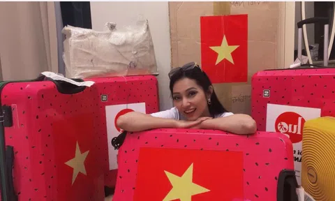 Lâm Thu Hồng nhận lại hành lý thất lạc khi đi thi Miss Globe 2022