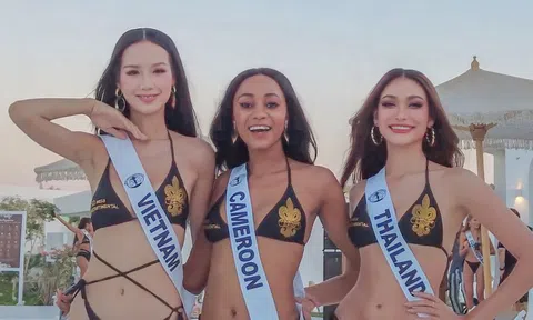 Á hậu Bảo Ngọc diện bikini đọ dáng với Á hậu Thái Lan