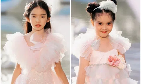 Con gái MC Diễm Quỳnh và Xuân Lan catwalk trên cầu gỗ 100m